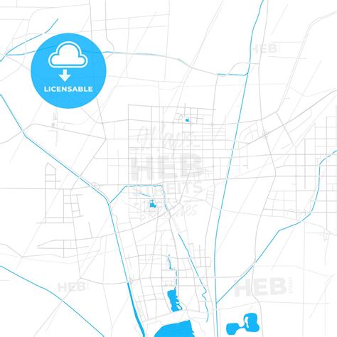 Jining, China PDF vector map with water in focus - HEBSTREITS Sketches ...