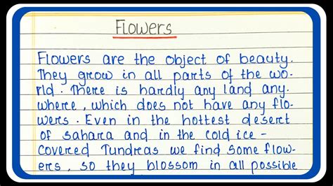 Essay on Flower || Flower essay writing in English || Write short essay on flower in English ...