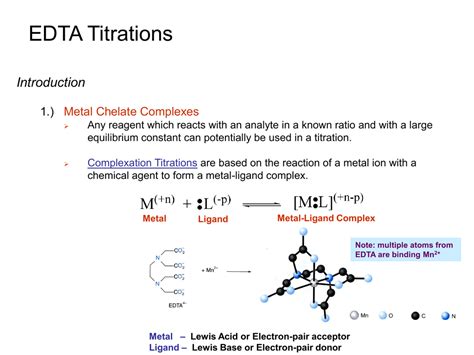 EDTA Titrations Introduction 1.) Metal Chelate Complexes