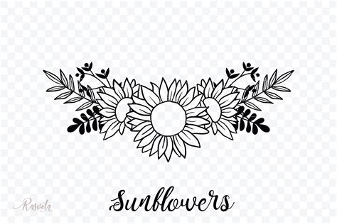 Free SVG Sunflower Border Svg 13680+ File for Silhouette