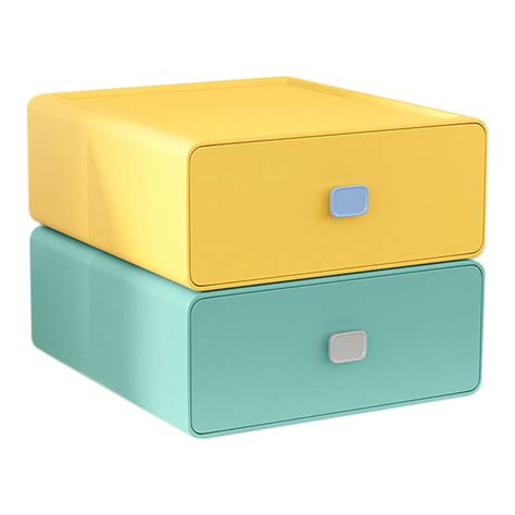 Colorful Desktop Storage Box Stackable Drawer Organizer Table Office Shelves Cabinet Rack ...