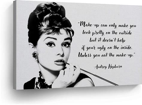 Audrey Hepburn Icon Quote Modern Wall Art Canvas Print Framed ~ Pink Lips Huis Wandkleden en ...