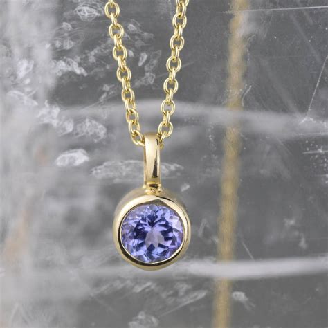 Tanzanite December Birthstone Gold Solitaire Pendant By Alison Moore Designs ...