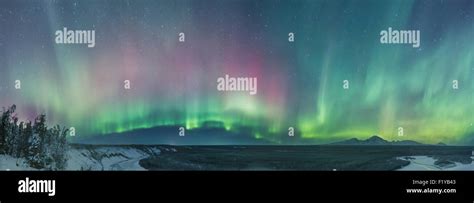 Winter,Alaska,Aurora Borealis,wrangell mountain Stock Photo - Alamy