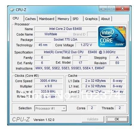 Core 2 Duo E8400 Dual Core Processor 3.0 GHz LGA775 - DYNOKART