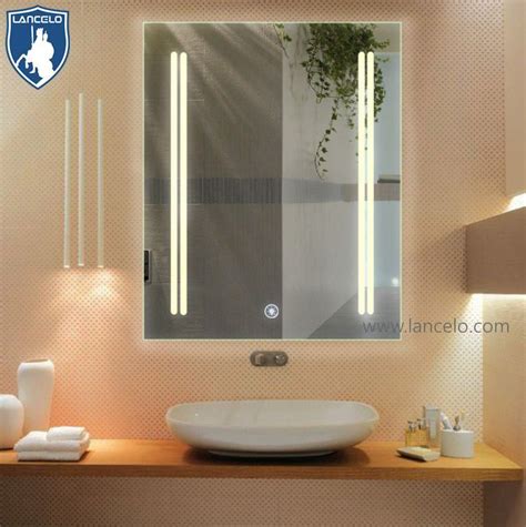 Bath Mirrors Type Illuminated Feature Frameless Wall Mounted Bathroom Mirror with LED Lights ...