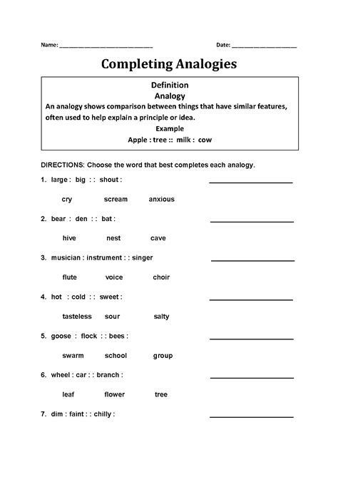 Analogy Lesson Plans 4th Grade - Lesson Plans Learning