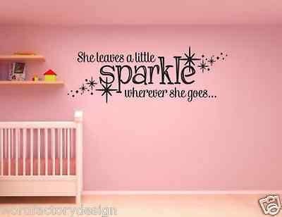 She leaves a little sparkle wherever she goes with stars - Cute Vinyl Wall Decal Sticker Art ...