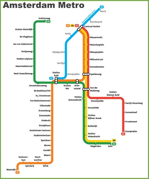 Amsterdam Metro Map In English - United States Map