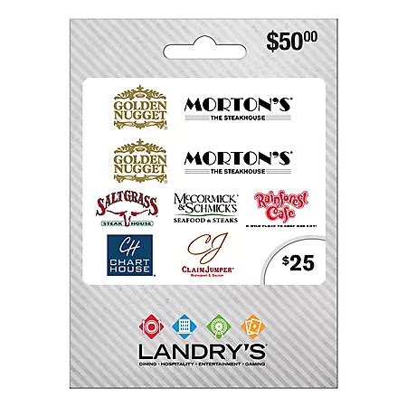 Landry's $50 Value Gift Cards - 2 x $25 - Sam's Club