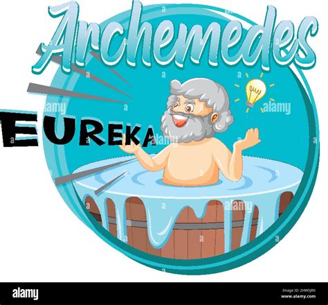 Archimedes in bathtub cartoon with the word Eureka illustration Stock ...