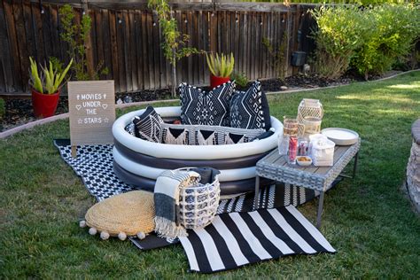 Boho Outdoor Movie Night Setup - Treehouse Threads