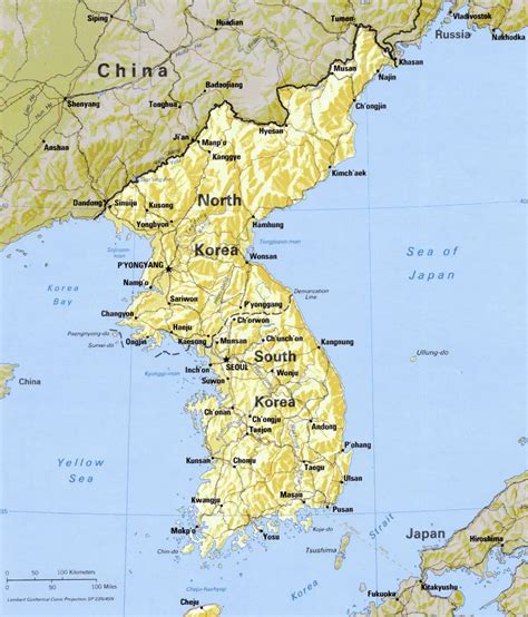 Korean Peninsula Location World Map