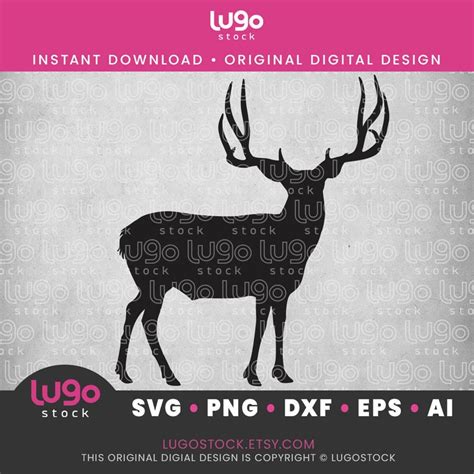 Mule Deer Buck Silhouette Vector Clipart INSTANT DIGITAL DOWNLOAD Svg Png Dxf Eps Ai Cricut Svg ...