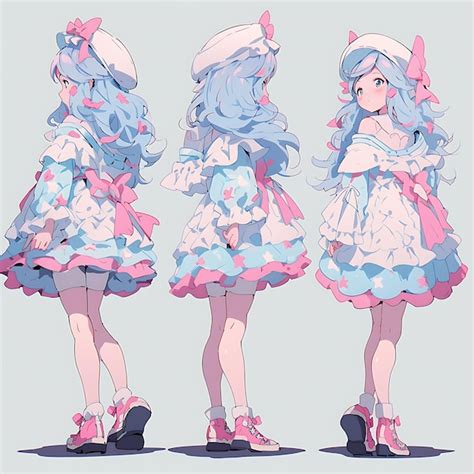 Premium Photo | Character Anime Concept Cute Tall Girl With Frilly ...