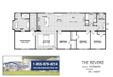 Clayton Revere - PAR28684A in 2020 | Mobile home floor plans, Double ...