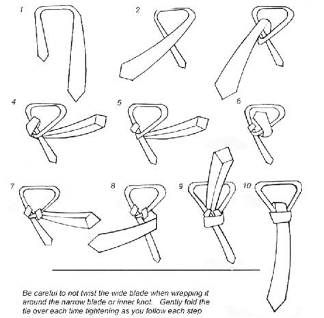 The Windsor Tie Knotting Diagram the Easy Way