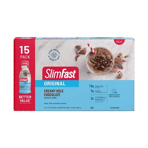 SlimFast Original Meal Replacement Shakes - Creamy Milk Chocolate, 11 ...