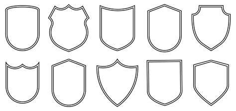 Set of outline badge shape 5595394 Vector Art at Vecteezy