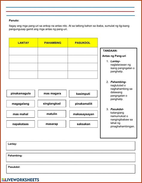 Filipino Pang Ukol Worksheet For Grade 2 Filipino Pang Ukol Worksheet | Images and Photos finder