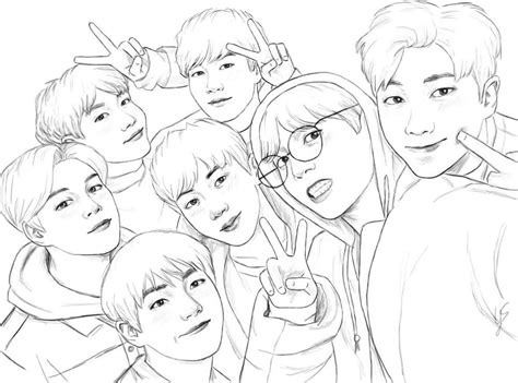 BTS Coloring Pages Printable for Free Download