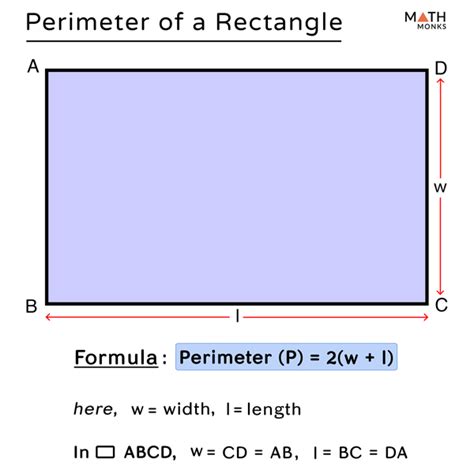 Perimeter of Rectangle with Formulas & Diagram