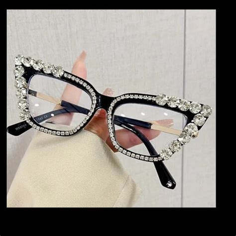 Rhinestone Eyeglass Frames - Etsy