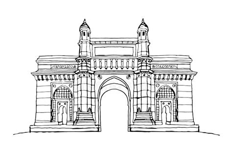 Gateway India Sketch Stock Illustrations – 169 Gateway India Sketch ...