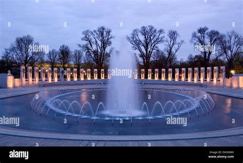 Fountain, National World War II Memorial, Washington, DC USA Stock ...