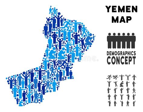 Demographics Yemen Map stock vector. Illustration of area - 119835885