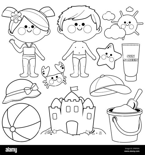 Beach ball coloring page hi-res stock photography and images - Alamy