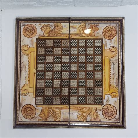Size 50*50 CM Weight 2900 Gr The set includes a game board( chess and backgammon), a chess cover ...