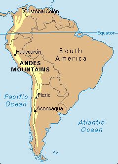 Andes Mountains World Map