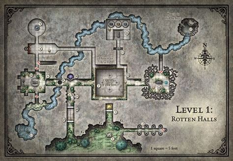 Tomb of Annihilation; Rotten Halls - 5E (Digital DM & Player Versions) $2 | Fantasy map, Dungeon ...