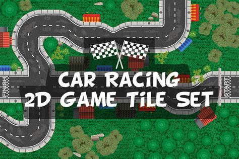 Free Race Track 2D Game Tile Set - CraftPix.net