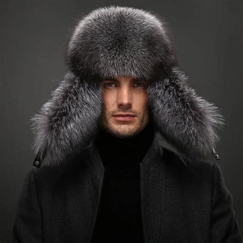 Ushanka Winter Caps bomber mens winter hats ear flaps soft genuine ...