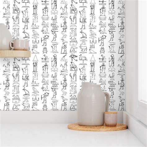 Egyptian Hieroglyphs One Wallpaper | Spoonflower