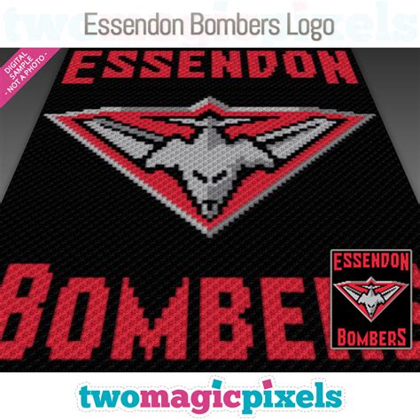 Essendon Bombers Logo C2C graph, SC graph, cross stitch graph by Two Magic Pixels