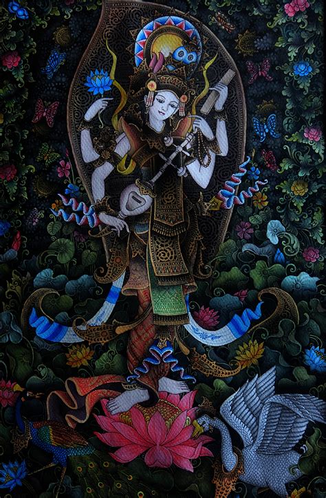 Goddess Saraswati Keliki Balinese Painting Art Traditional - Etsy Singapore