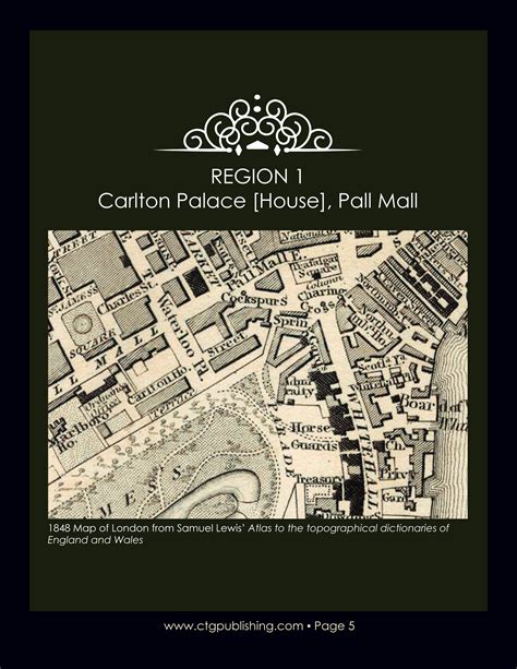 Map of Carlton Palace House Pall Mall circa 1848