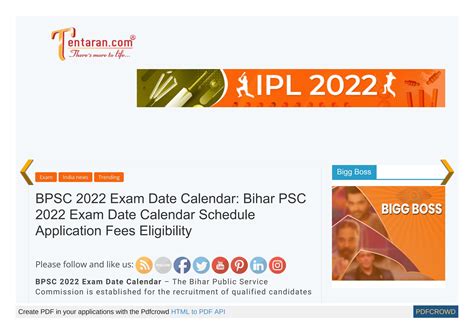 BPSC 2022 Exam Date Calendar by Rk874485 - Issuu