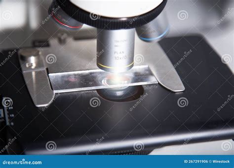 Microscope at laboratory stock photo. Image of chemistry - 267291906