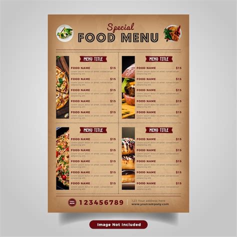 Premium Vector | Food flyer menu template. vintage fast food menu for restaurant