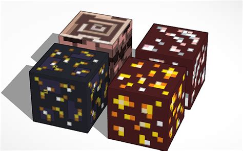 3D design Minecraft Nether Ores | Tinkercad