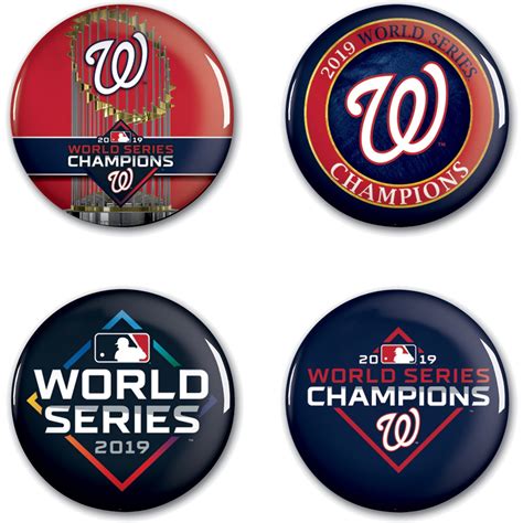 Washington Nationals 2019 World Series Champions 4-Pack Buttons ...