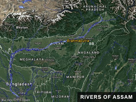 River Map Of Assam