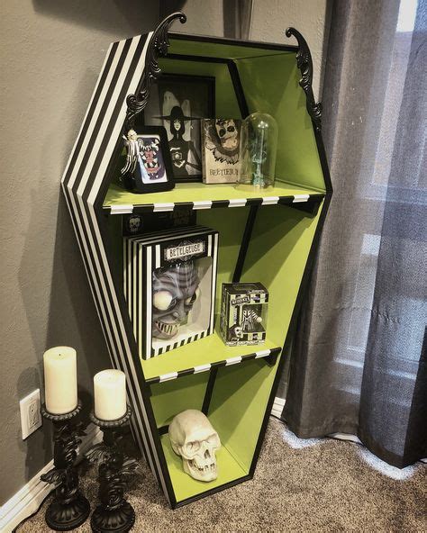 The perfect Beetlejuice themed coffin shelf to hold my husband’s ...