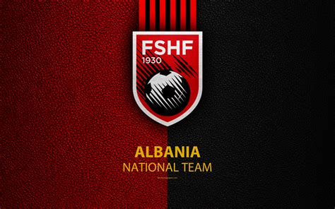 Download wallpapers Albania national football team, 4k, leather texture ...