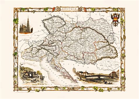 VINTAGE AUSTRIA MAP Historical Map of Austria Antique Map | Etsy