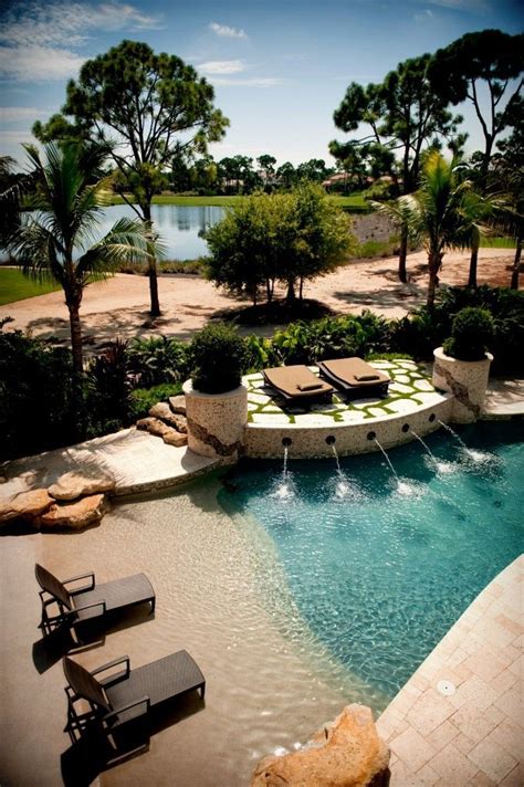 Beach Entry Pool | Beach entry pool, Dream pools, Beautiful backyards